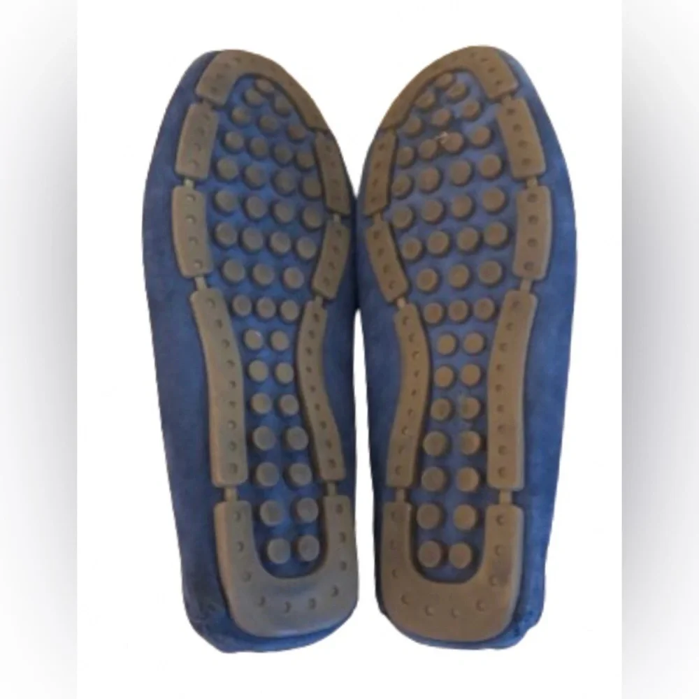 The Rail mens blu suede driving mocc loafers w braided leather detail US SZ 10